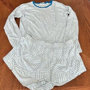 Schumacher x Lake White and Blue Geometric Pajama Set